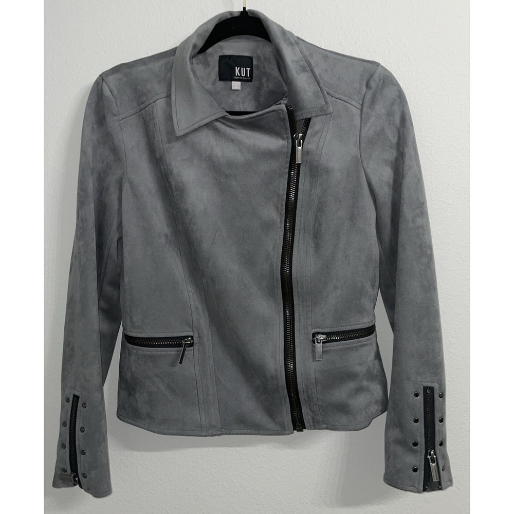 Soft Kut From The Kloth Women's Faux Suede Moto Jacket Size XS EUC!!!